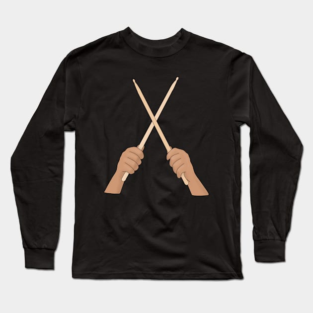 Crossed Drumsticks Long Sleeve T-Shirt by DiegoCarvalho